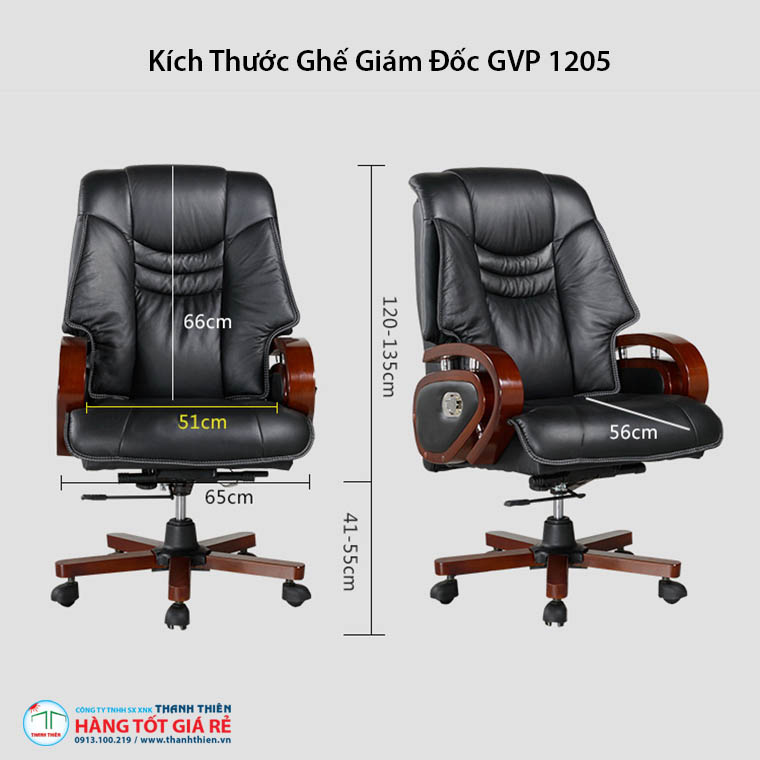 Kích thước ghế giám đốc GVP 1205