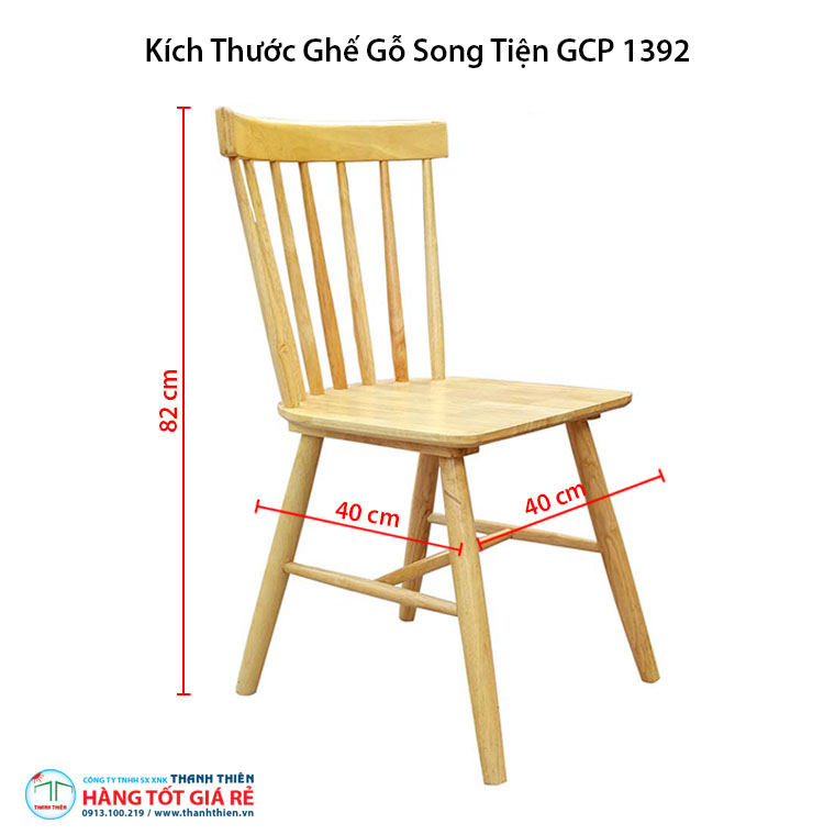 Kích thước ghế Song Tiện ghế gỗ Cafe GCP 1392