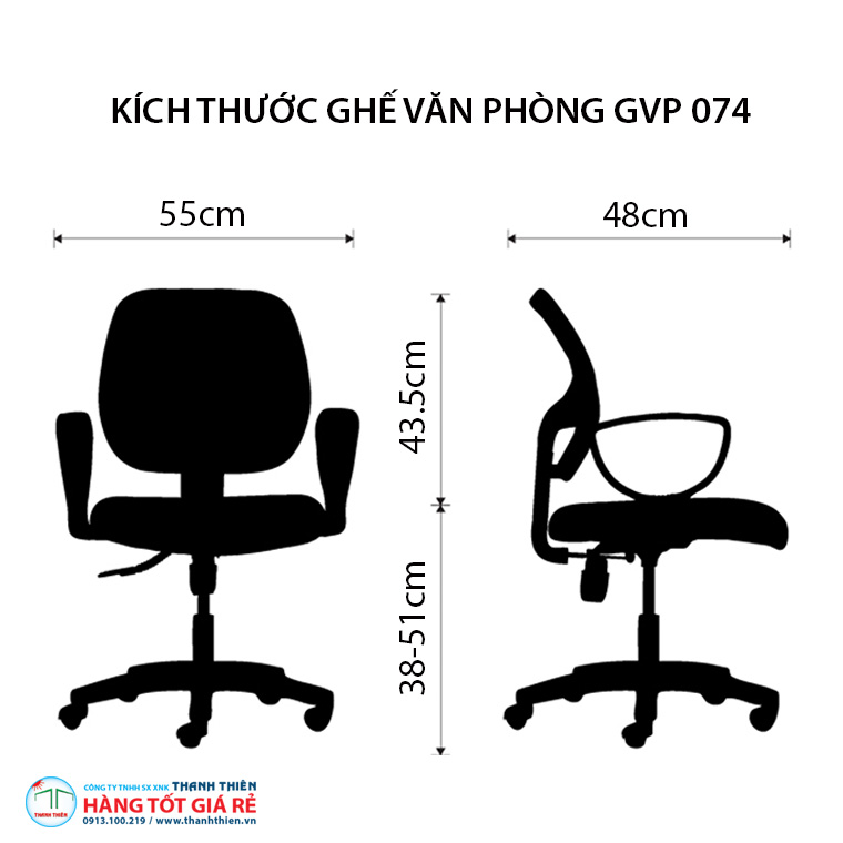 Thông số kỹ thuật của ghế văn phòng GVP 074