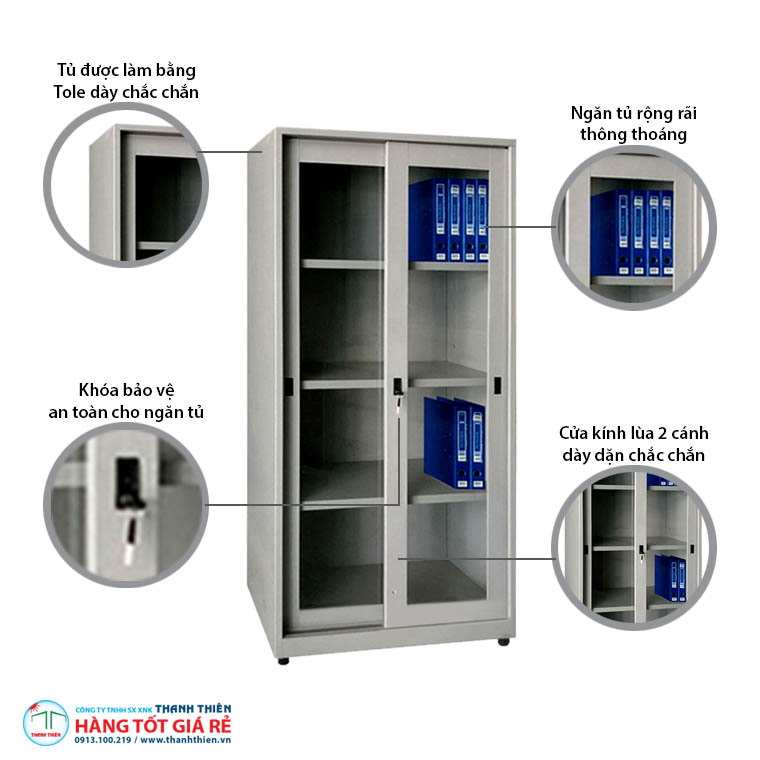 Đặc điểm tủ sắt locker văn phòng 4 ngăn 2 cánh lùa TLK 03