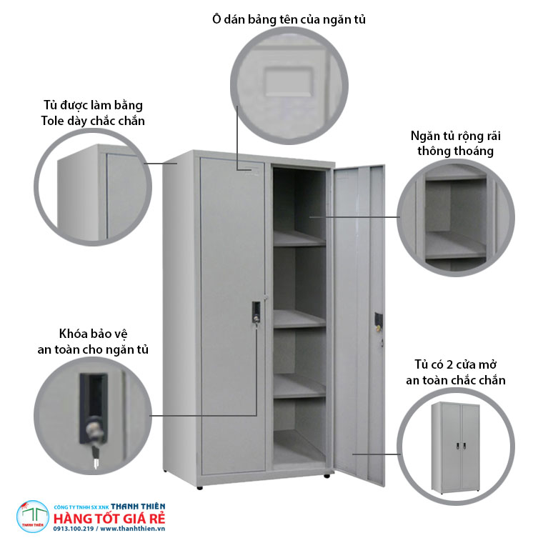 Đặc điểm tủ sắt locker 4 ngăn 2 cánh mở TLK 09